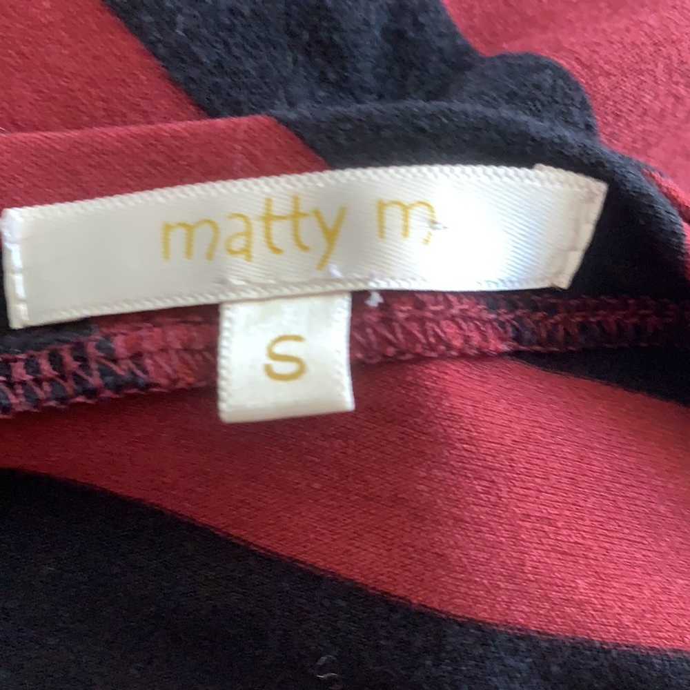 Matty M burgundy / black chevron stripe maxi dress